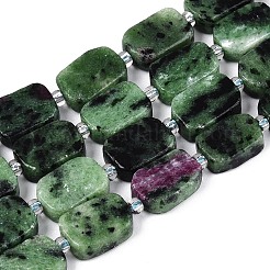 Натуральный рубин в цоизита бусин пряди&nbsp;G-T138-26A-09