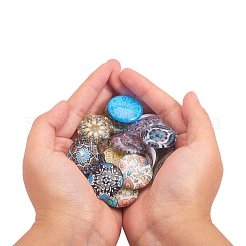 Печатные стеклянные кабошоны&nbsp;GGLA-YW0001-01A