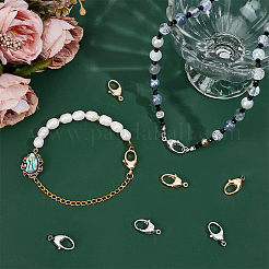 8 шт. 2-х цветные латунные карабины-клешни&nbsp;FIND-PH0026-19