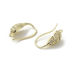 Латунь микро проложить кубического циркония серьги крючки&nbsp;KK-C048-13C-G