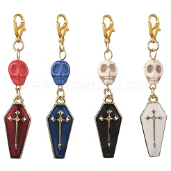 4 шт. подвеска в виде ракушки из синтетической бирюзы&nbsp;HJEW-JM04091