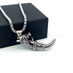 Винтажные подвески в форме волчьего зуба из нержавеющей стали 304 для мужчин.&nbsp;CG2118