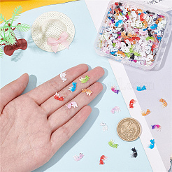 200 шт. 8 цвета 3D рыбки смоляные кабошоны&nbsp;MRMJ-CP0001-05