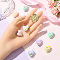 8 шт. 8-х цветные УФ-покрытия акриловые бусины&nbsp;MACR-YW0004-29