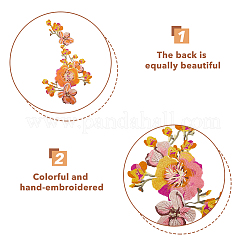 2 шт. 2-х цветная полиэстеровая компьютерная вышивка на ткани для пришивания аппликаций&nbsp;PATC-NB0001-13A