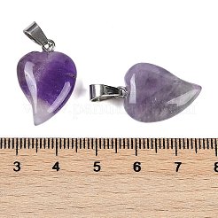 Сердечные подвески из натурального аметиста&nbsp;G-H073-03P-01