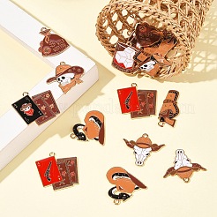 18 шт. 9 стиля ковбойская шляпа сапоги мешок денег череп сплав эмалированные подвески&nbsp;FIND-FS0003-91