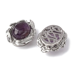 Натуральные аметистовые овальные многорядные звенья&nbsp;G-G207-02P-08