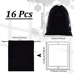 16 шт. прямоугольные черные бархатные мешочки&nbsp;TP-NB0001-82