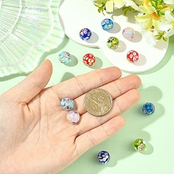 12 шт. 6-х цветные круглые бусины лэмпворк&nbsp;LAMP-YW0004-29