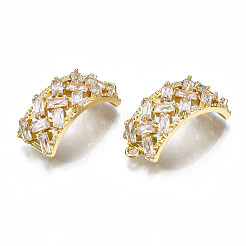 Подвески из прозрачного фианита с инкрустацией из латуни&nbsp;ZIRC-S069-002G