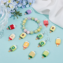 40шт 10 стиля непрозрачные подвески из смолы&nbsp;RESI-SC0006-16