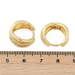 Серьги-кольца из латуни с микропаве из кубического циркония для женщин&nbsp;EJEW-L299-06G