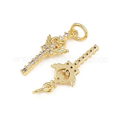 Латунные микропаве прозрачные подвески с фианитом&nbsp;KK-A269-34G