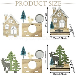 1 набор из 2 шт. 2-х стилей рождественских деревянных подсвечников разных цветов&nbsp;ST-CJ0040-002