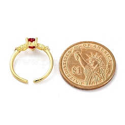 Кольца-манжеты для женщин с покрытием из латуни с микропаве из кубического циркония&nbsp;RJEW-M028-90G