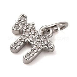 Латунные микропаве кубические цирконии чайные подвески&nbsp;KK-P308-62P