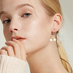 Наборы украшений для сережек-подвесок из непрозрачной радужной смолы своими руками&nbsp;DIY-YW0010-80