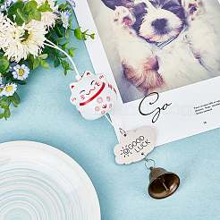 Фарфоровые колокольчики манэки-нэко&nbsp;HJEW-WH0068-03B