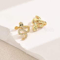 Латунные серьги-каффы в форме змеи&nbsp;ML7793