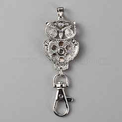 Изготовление брелка из сплава со стразами&nbsp;KEYC-WH0018-58