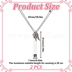 2 шт. прозрачная пластиковая трубчатая коробка и подвеска из сплава с отпечатком лапы и крыльями&nbsp;NJEW-DR00026