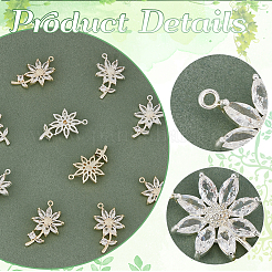 8шт 2 цвета латунные микропаве прозрачные кубические циркониевые подвески&nbsp;FIND-PH0021-01