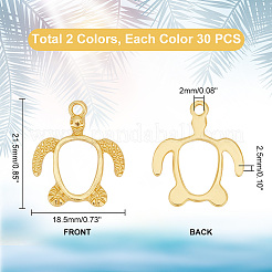 60 шт. подвески из двухцветного сплава с открытой задней частью&nbsp;FIND-PH0010-03