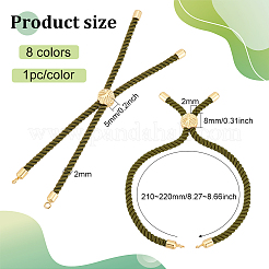 8шт 8 цвета нейлоновый витой шнур для изготовления браслета&nbsp;MAK-HY0001-05