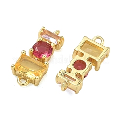 Латунные подвески-соединители с микропаве из кубического циркония&nbsp;KK-H259-08G-01