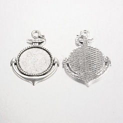 Якорь тибетский стиль сплава сеттинги кабошон лицевой панели большой кулон&nbsp;LS-PALLOY-K109-18AS-RS