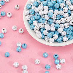 500шт 2 цвета покрытия акриловых бусин&nbsp;PACR-SP0001-08