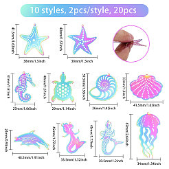 20 шт. 10 стиля ионное покрытие (IP) 201 нержавеющая сталь травленый металл украшения подвески&nbsp;STAS-CA0002-35