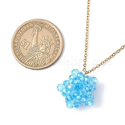 Подвеска в виде звезды из стеклянного бисера ручной работы из нержавеющей стали 304&nbsp;NJEW-MZ00118-04