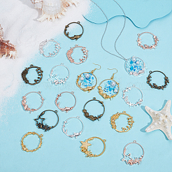 Подвески из сплава с открытой задней частью в стиле океана&nbsp;PALLOY-OC0002-45