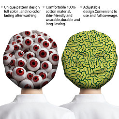 2 шт. 2 стиля хлопковые регулируемые набивные шапки с принтом рабочие кепки для женщин и мужчин&nbsp;AJEW-DR0002-22B