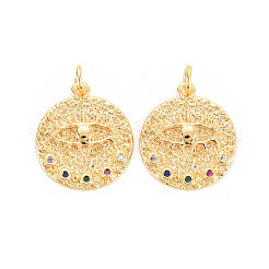 Реечное покрытие латунь микро паве разноцветные подвески из кубического циркония KK-N233-189A-01