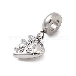Подвески-шармы с морскими животными из нержавеющей стали 304 с кристаллами и стразами в европейском стиле&nbsp;STAS-D153-02A-P