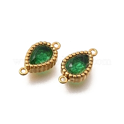 Подвески-капельки из нержавеющей стали 304 с паве из кубического циркония&nbsp;STAS-Z160-03G-02