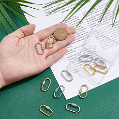 12 шт. 2 цвета 304 нержавеющая сталь винтовой карабин замок подвески&nbsp;STAS-UN0064-17