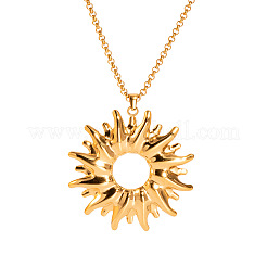 Винтажные ожерелья с подвеской в виде подсолнуха из нержавеющей стали 304 для женщин&nbsp;KZ0138-2