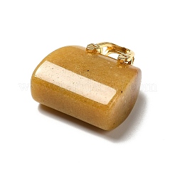 Латунные подвески из нефрита с натуральным топазом&nbsp;KK-E274-01G-16