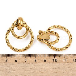 Серьги-гвоздики из нержавеющей стали 304 с двойным витым кольцом&nbsp;EJEW-K268-30G