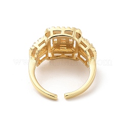 Открытые манжеты из латуни с микропаве кубический цирконий&nbsp;RJEW-R146-16B-G