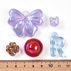 Прозрачные акриловые бусины с УФ-покрытием&nbsp;OACR-T028-35-1