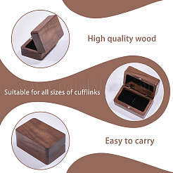 Прямоугольные коробки для хранения зажимов для галстука из орехового дерева&nbsp;CON-WH0100-02