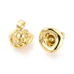 Латунные микропаве прозрачные кубические циркониевые подвески&nbsp;KK-N259-02G