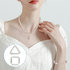 2 шт. 2 стиля 925 кольца с пружинным затвором из стерлингового серебра&nbsp;STER-PH0004-06