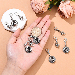 10 шт. 2 стильных подвесных украшения из сплава в тибетском стиле в виде чайника и кофейной чашки&nbsp;HJEW-YW00138