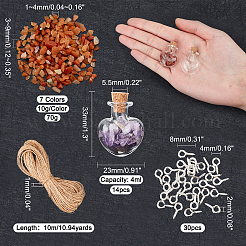 14 шт. прозрачные стеклянные бутылки в форме сердца&nbsp;AJEW-FH0001-78